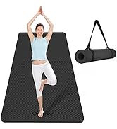 CAMBIVO Extra Wide Yoga Mat for Women and Men (72"/84"x 32"x 1/4") TPE Workout Mat, Non-slip Larg...