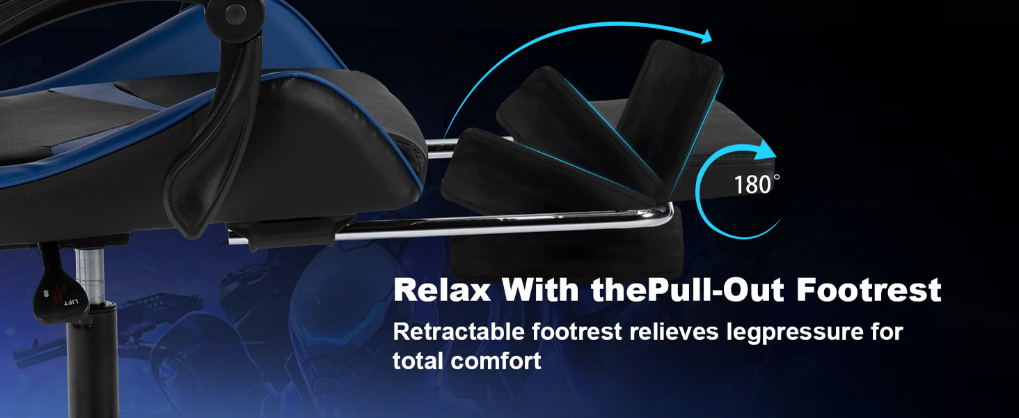 gaming chair with footrest
