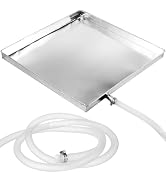 DOITOOL Air Conditioner Drip Pan with Hose 6.5 Feet, Stainless Steel Portable AC Drain Tray Windo...