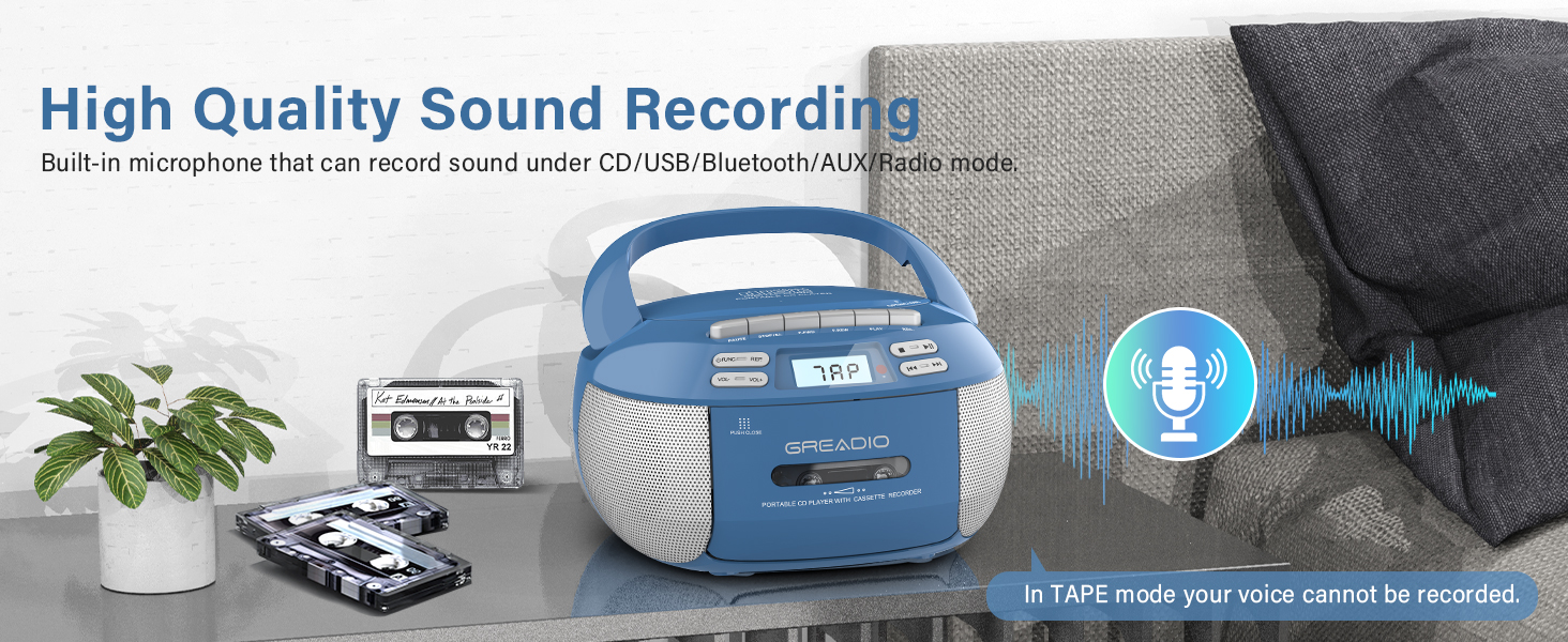 cd cassette player am/fm radio