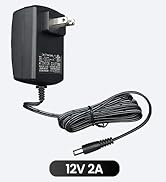 UL Listed 12V 2A 10ft Long Cord Power Supply Adapter, 2000mA 24W AC/DC Switching Adapter for LED ...