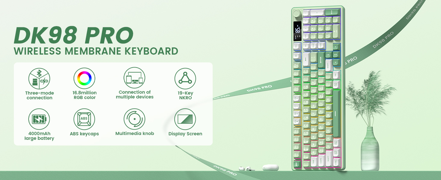 DK98PRO WIRELESS MEMBRANE KEYBOARD