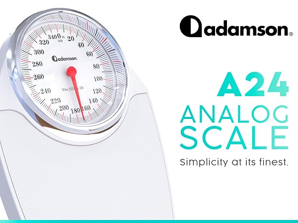 Adamson A24 Scales for Body Weight - Up to 350 LB - Anti-Skid Rubber Surface
