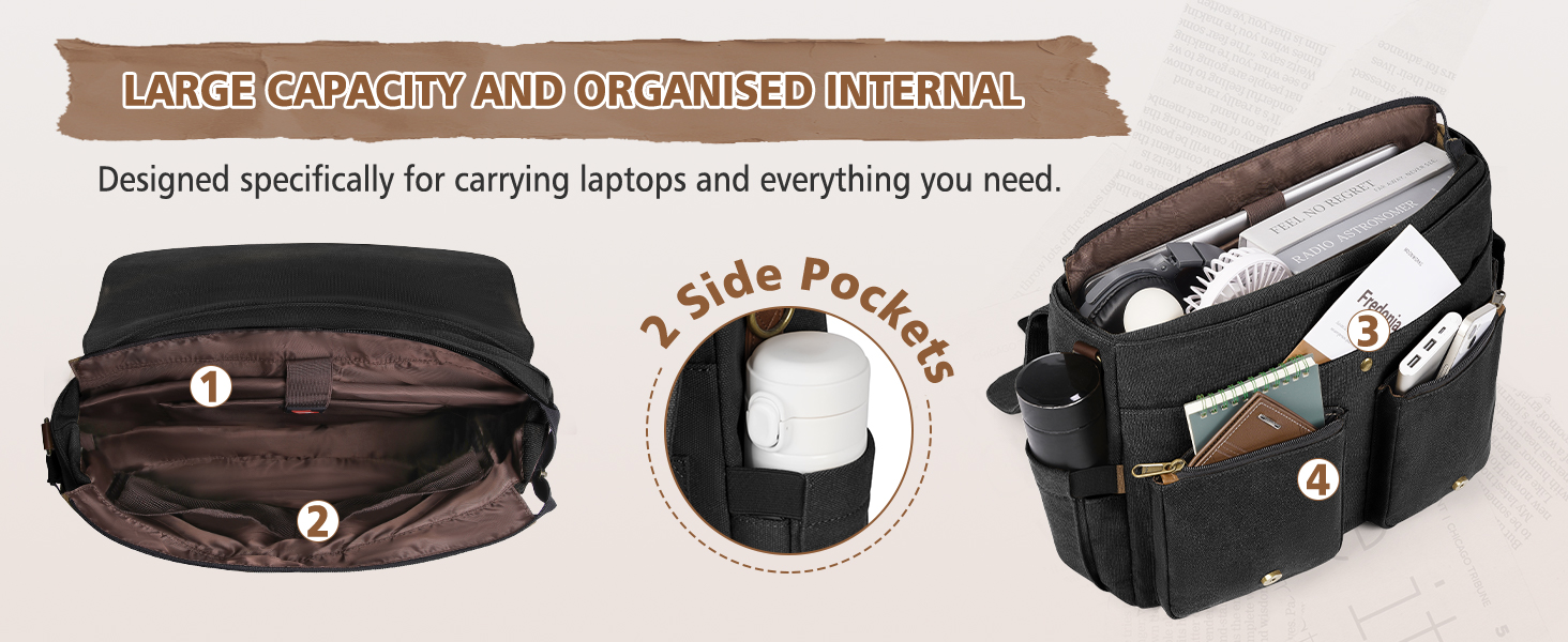 messenger bag for men canvas 15.6 17 17.3 inch laptop bag briefcases