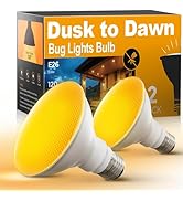 LOHAS Dusk to Dawn Yellow Bug Light Bulbs Outdoor, PAR30 LED Flood Light Outside, 75W Equivalent,...