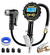 AZUNO Bike Tire Inflator with Pressure Gauge - Bicycle Presta and Schrader Air Compressor Tool