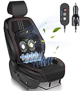Paffenery 1Pcs Cooling Car Seat Cover Front Seat, 12V-24V Ventilated Cooling Car Seat Cushion, Co...