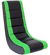 The Crew Furniture 991590 Classic Video Rocker Black/Neon Green Mesh Racing Stripe