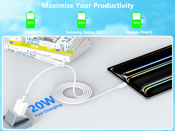 MFi Certified iPhone 16 Charger Fast Charging 2Pack 20W USB C Power Adapter Type C Wall Charge Block