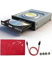 GODBPNYMU Internal Optical Drive for PC Tower, CD Burner, 24x DVD/CD RW, 5.25 SATA, Compatible wi...