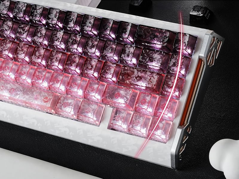 Clear Keycaps, Translucent Keycaps Set Keyboard Caps Cherry Profile,Custom Shine through Keycaps