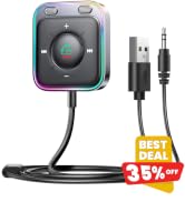 Bluetooth 6.0 AUX Car Adapter[2025 Upgrade] [Stronger Dual Mics&amp;amp;amp; Noise Cancellation] [Mul...