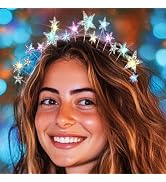 Aceorna Light Up Star Headband LED Rhinestones Halo Crowns Glowing Stars Crown Hairbands Glitter ...