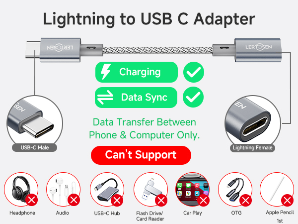 lightning to usb-c lightning usb c adapter usb c female to lightning cable