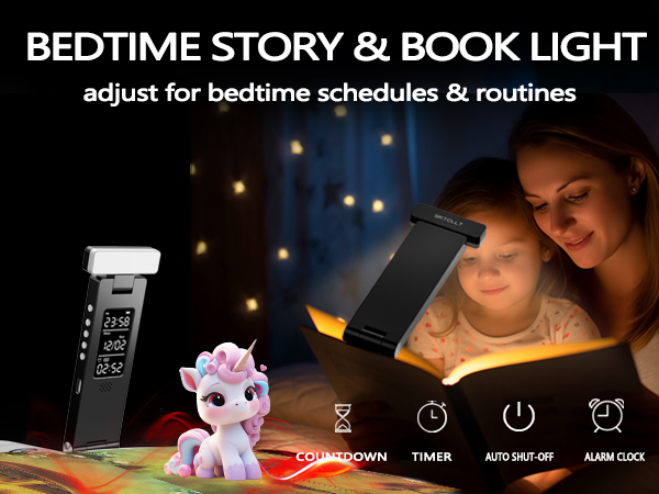 book reading light at night in bed