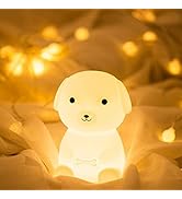 QANYI Puppy Dog Night Light for Kids, Color Changing LED Cute Rechargeable Silicone Nursery Night...