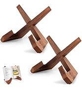 SAMEBUTECO Wooden Cookbook Stand 2 Packs, X Shape Recipe Book Holder for Kitchen Counter,Fastened...