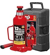 Big Red 12 Ton (24,000 lb) Hydraulic Bottle Jack with Carrying Case,Red