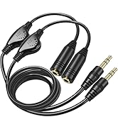 PChero Headphone Extension Cable with Volume Control, 2 Packs 6.6ft 3.5mm Audio Male to Female Au...