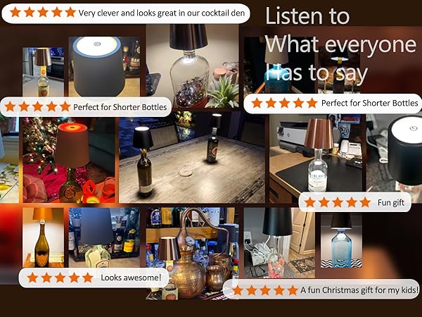  Wireless Bottle Lamp-Wine Bottle Lights with Touch Dimming, 3 Color Temperatures Table Lamps
