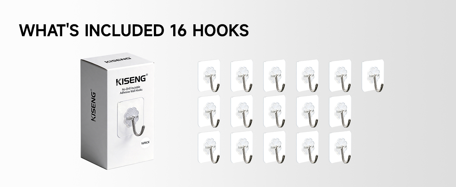 WHAT&amp;#39;S INCLUDED 16 HOOKS