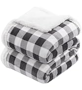 BEAUTEX Sherpa Fleece Throw Blanket, Super Soft Warm Buffalo Plaid Plush Blankets and Throws, Lig...