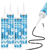 PAULINN Black Silicone Sealant,100% Waterproof Silicone Adhesive Caulk for Rv Marine Home Window ...