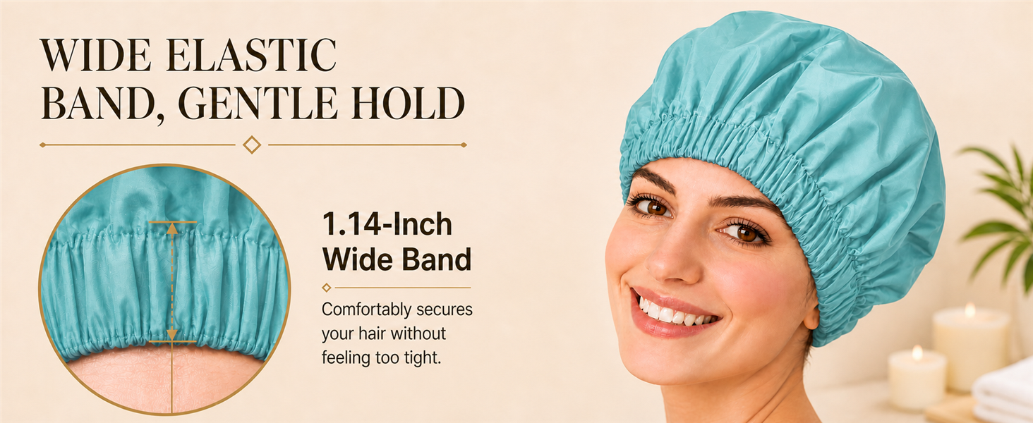 shower caps for women reusable waterproof
