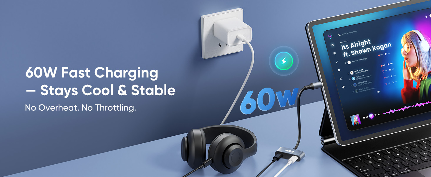 wireless headphones headset dongle adapter usb c splitter 1 in 2 out type c splitter dual usb c