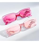 Pibupibu 8 Pack Retro Mirrored Lens Narrow Rectangle Sunglasses for Women Bulk Party Favors Y2k G...