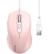 TECKNET USB Wired Mouse, 3600DPI Corded Computer Mouse with 4 Adjustable Levels, 6-Button 5FT Cor...