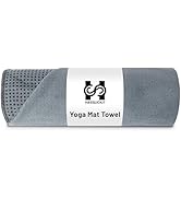 Non Slip Hot Yoga Towel with Grip Dots – Sweat Absorbent Microfiber Yoga Mat Towel for Hot Yoga, ...
