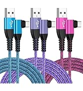 USB Type C Cable 6FT 3Pack Fast Charging Right Angle Cable,3.1A USB C Charger Phone Cord for iPho...
