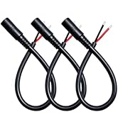 IMIYORE 0.8ft 3pcs 5.5x2.1mm Female 14AWG DC Pigtail Power Cord for CCTV Security Camera Outdoor ...
