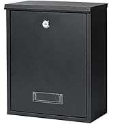 Jssmst Locking Mailbox Wall Mount Key Lock Drop Box Large Capacity with Galvanized Steel Cover an...
