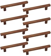 Semetall 8Pcs Walnut Wood Drawer Pulls,5 inch Hole Center Pull Handles Wood,Wooden Handles for Dr...