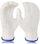 GSAFEME 12 Pairs Work Gloves Men Cotton Polyester Knit BBQ Glove Liners Hand Savers for Cooking, ...