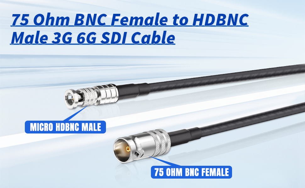 75-Ohm BNC Female to HDBNC Male Cable Belden 1855A
