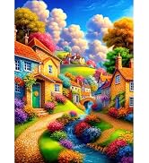 500 Piece Jigsaw Puzzle for Adults - Colorful Enchanted Village Fantasy Landscape Challenging 500...