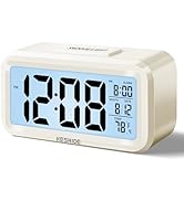 KESHIDE Night Light Digital Alarm Clock Battery Operated with Indoor Temperature, Desk Small Cloc...