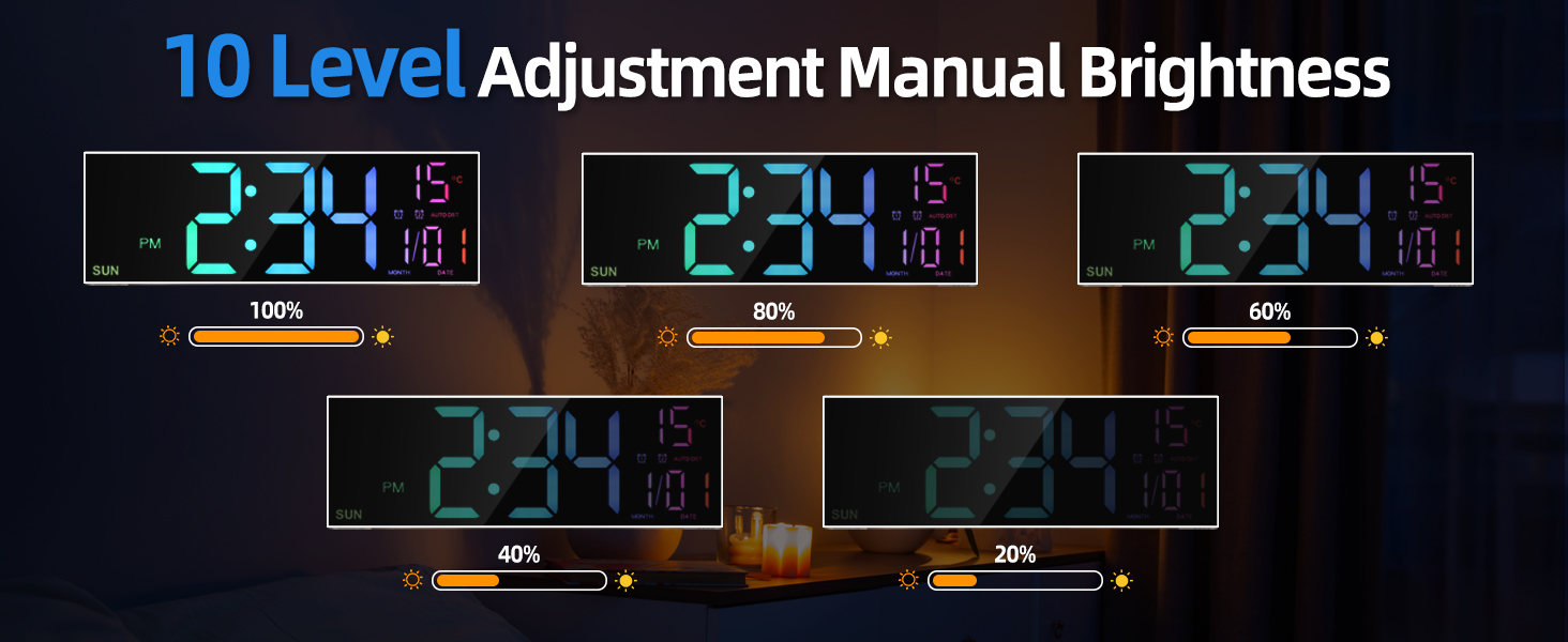 24 hour modern silent big extra large led display digital wall gym clocks