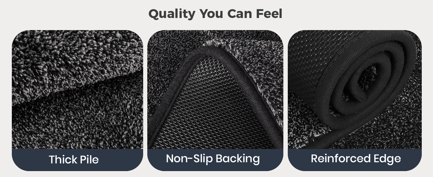 Thick Pile Non-Slip Backing Reinforced Edge