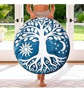 Hihealer Meditation Cushion, Traditional Floor Pillow with Velvet Cover, Large Buckwheat Yoga Bol...