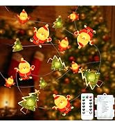 btfarm 16.4 FT 50 LED Christmas Tree Santa Claus Fairy String Lights Battery Operated with Remote...