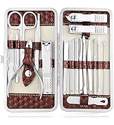 Nail Clippers Set 18 Pieces Stainless Steel Manicure Kit, Professional Grooming Kits, Nail Care T...