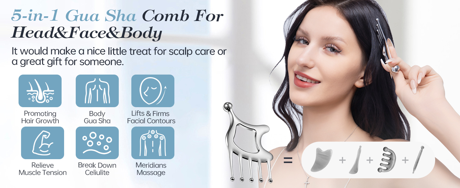 metal gua sha head scratcher scalp scraper scalp gua sha scalp massager gua sha comb for scalp