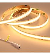 GOMING 24V Super Bright COB LED Strip Light Warm White 3000K 16.4ft(5M) 621LM/FT 14.5W/M CRI 93+ ...
