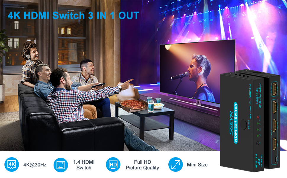 4k hdmi switch 3 port 