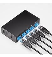 Bliyee 5-Port Gigabit Ethernet Switch, Unmanaged Home Network Switch Hub, Ethernet Splitter | Aut...