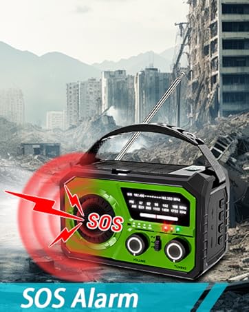 16000mah Emergency Weather Radio Hand Crank Solar Radio Battery Powered Portable Am/Fm/Wb NOAA 